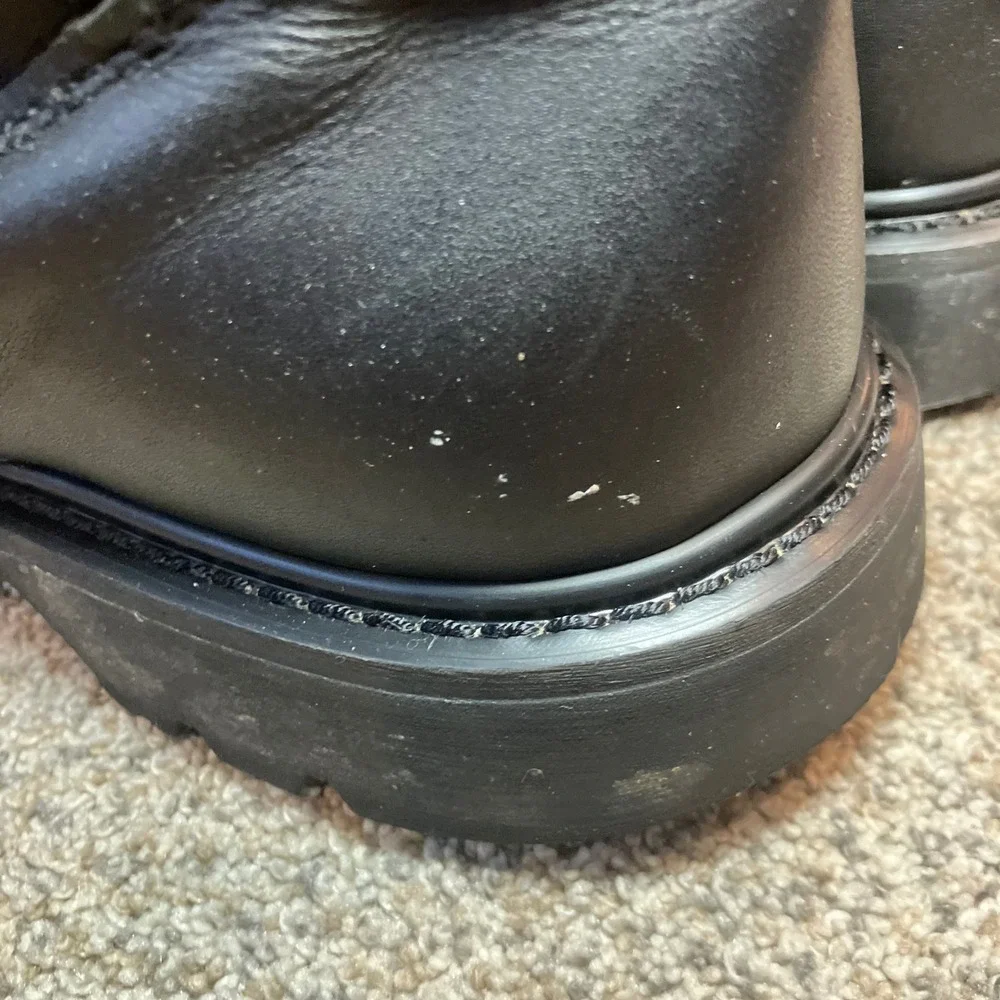 Caterpillar Second Shift Mens 12 Black Leather Steel Toe Work Boots P89135 EH